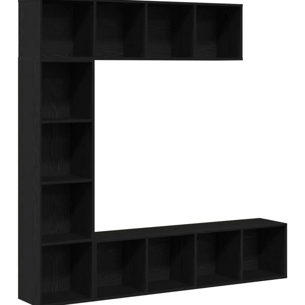 Étagères-vidaXL Étagère 3 pcs Chêne noir 36 x 30 x 143 cm Bois d'ingénierie Chêne noir