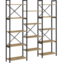 Étagères-vidaXL Étagère Chêne artisanal 156 x 25 x 167 cm Bois d'ingénierie ch&ecirc;ne artisanal
