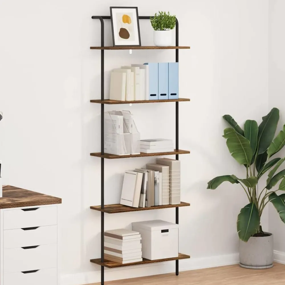 Étagères-vidaXL Étagère Chêne fumé 60 x 24 x 168 cm Bois d'ingénierie Chêne fumé