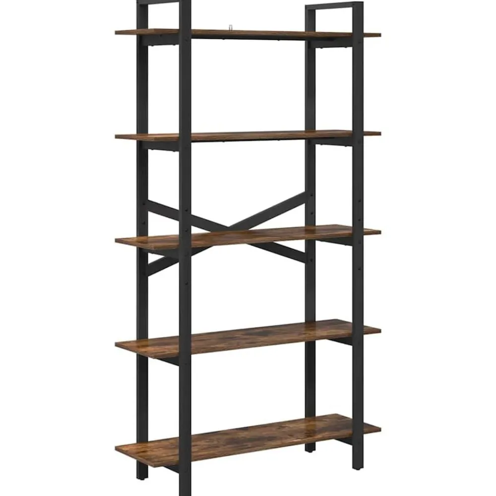 Étagères-vidaXL Étagère Chêne fumé 100 x 33,5 x 178 cm Bois d'ingénierie Chêne fumé