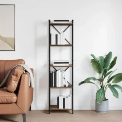 Étagères-vidaXL Étagère Chêne fumé 40 x 30 x 155 cm Bois d'ingénierie Ch&ecirc;ne fumé