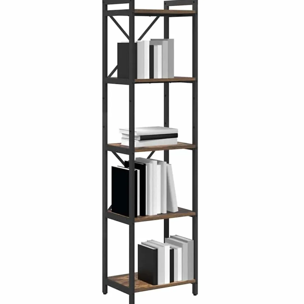 Étagères-vidaXL Étagère Chêne fumé 40 x 30 x 155 cm Bois d'ingénierie Chêne fumé