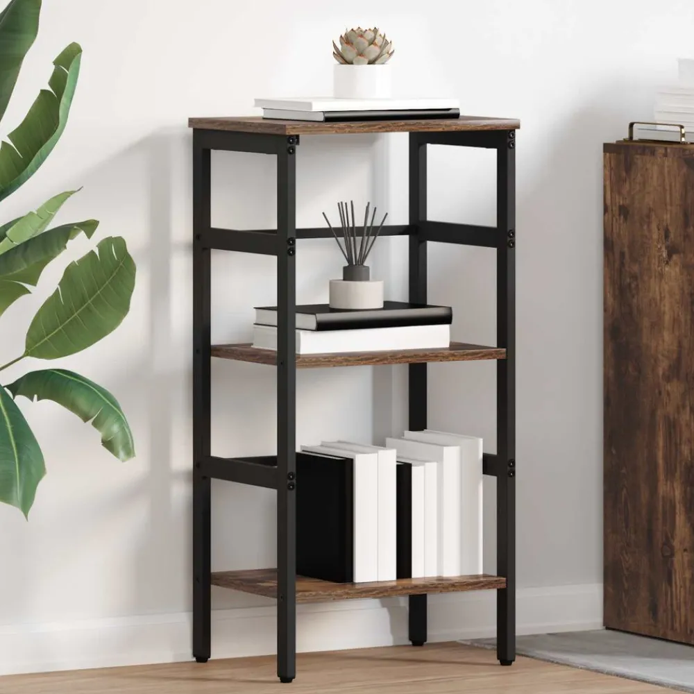 Étagères-vidaXL Étagère Chêne fumé 40 x 29,5 x 81 cm Bois d'ingénierie Chêne fumé