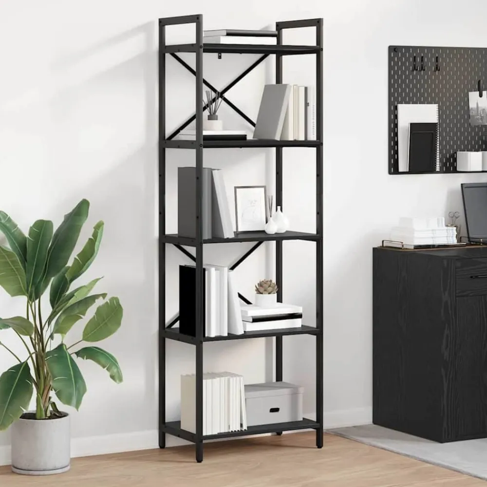 vidaXL Étagère Chêne noir 56 x 34 x 171 cm Bois d'ingénierie