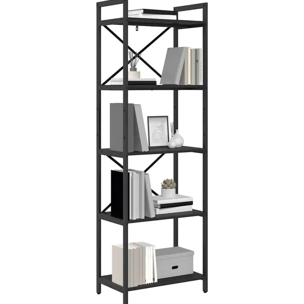 vidaXL Étagère Chêne noir 56 x 34 x 171 cm Bois d'ingénierie