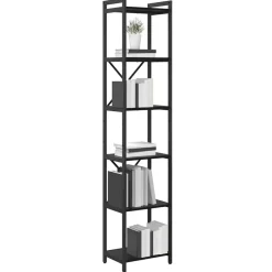 Étagères-vidaXL Étagère Chêne noir 40 x 30 x 189,5 cm Bois d'ingénierie Chêne noir