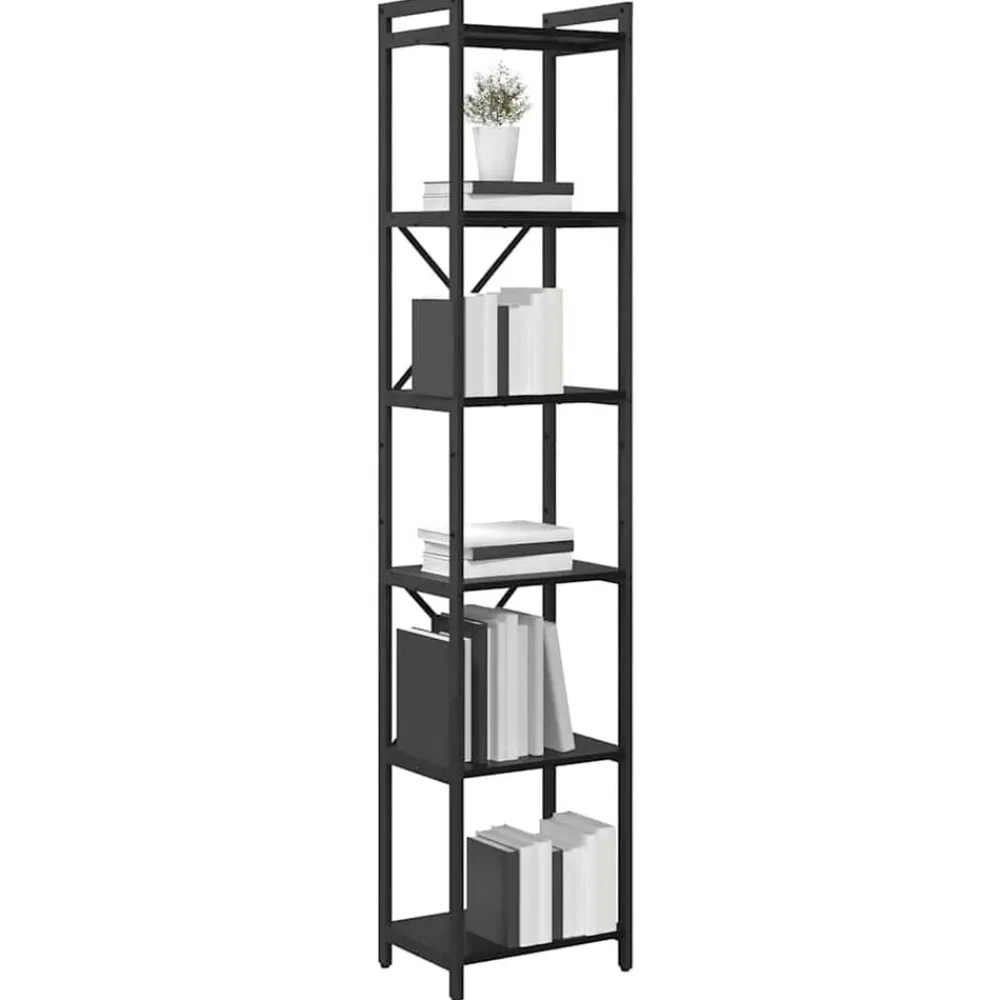 Étagères-vidaXL Étagère Chêne noir 40 x 30 x 189,5 cm Bois d'ingénierie Chêne noir