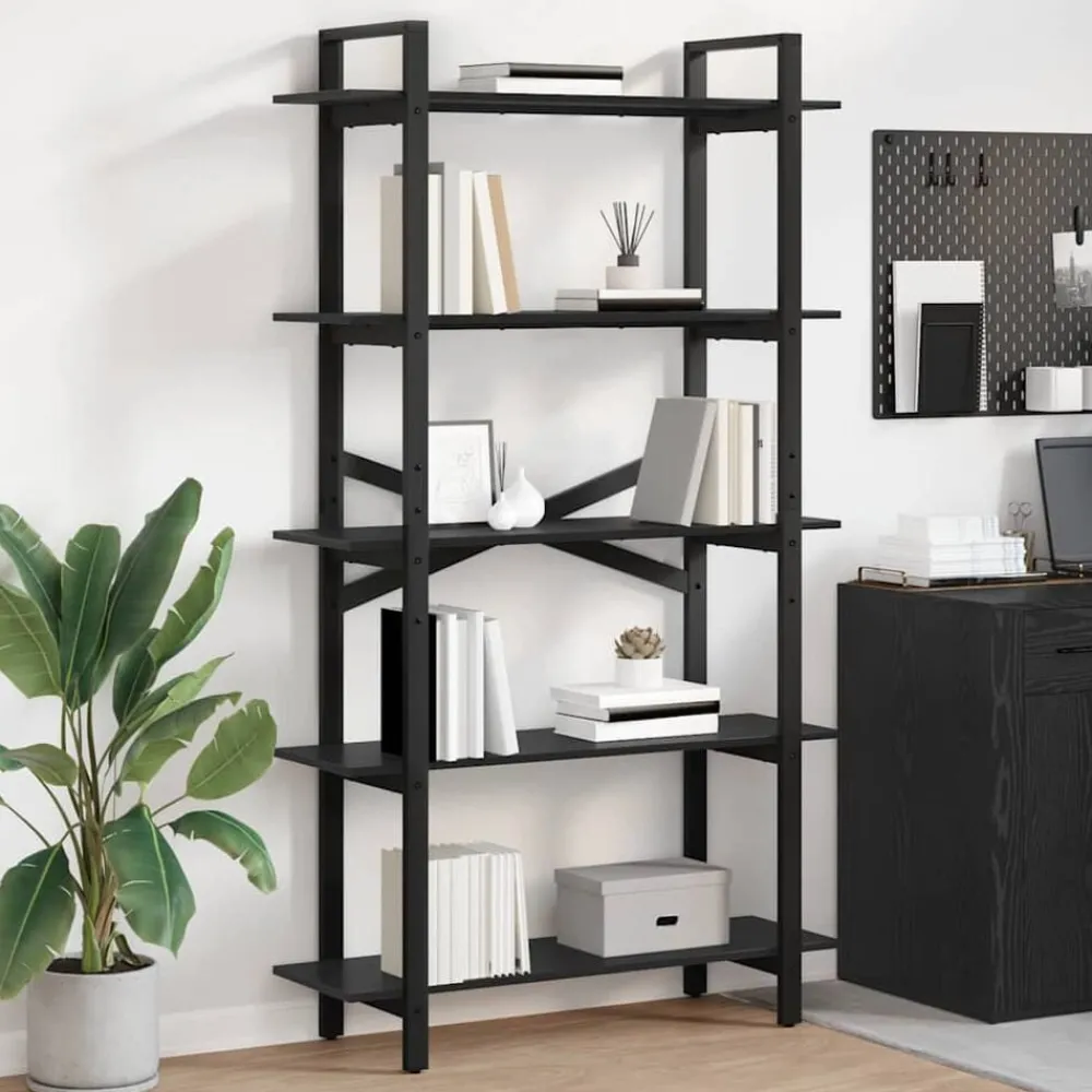 vidaXL Étagère Chêne noir 100 x 33,5 x 178 cm Bois d'ingénierie