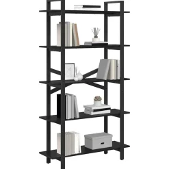 vidaXL Étagère Chêne noir 100 x 33,5 x 178 cm Bois d'ingénierie