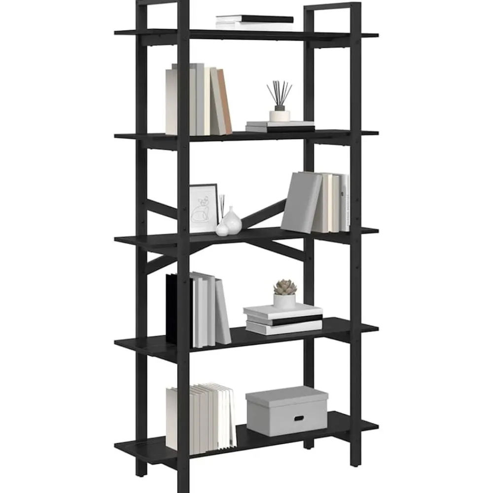 vidaXL Étagère Chêne noir 100 x 33,5 x 178 cm Bois d'ingénierie