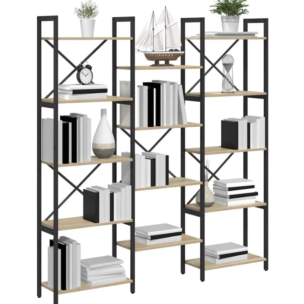 vidaXL Étagère Chêne Sonoma 156 x 25 x 167 cm Bois d'ingénierie