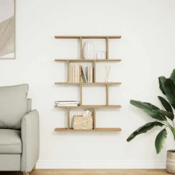 vidaXL Étagère cube murale 12 compartiments chêne artisanal
