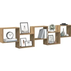 vidaXL Étagère cube murale 5 compartiments chêne artisanal