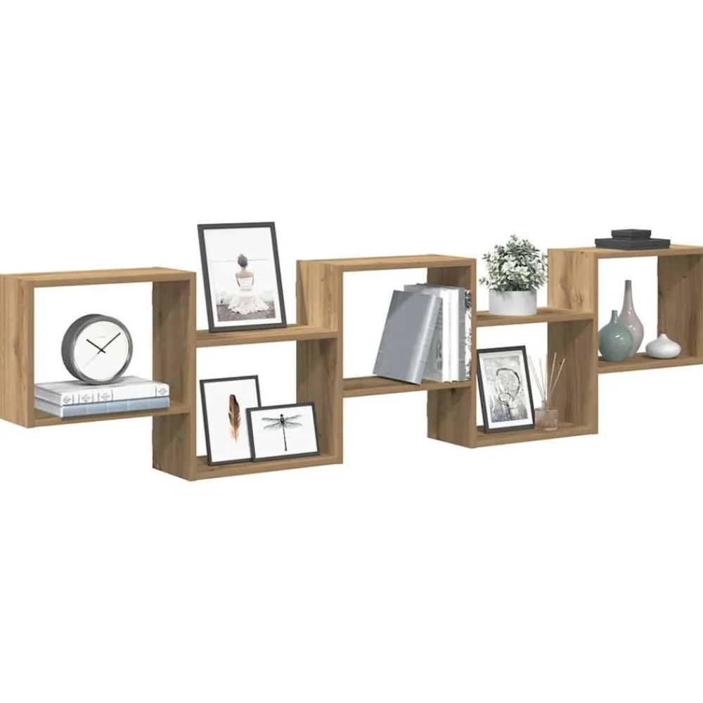 vidaXL Étagère cube murale 5 compartiments chêne artisanal