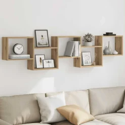 vidaXL Étagère cube murale 5 compartiments chêne artisanal