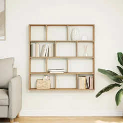 vidaXL Étagère cube murale 12 compartiments chêne artisanal
