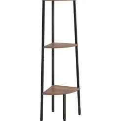 Étagères-vidaXL Étagère d'angle 3 niveaux et noir 45,5x31,5x120 cm Marron foncé