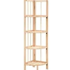 vidaXL Étagère d'angle bois de cèdre 27 x 27 x 110 cm