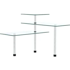 vidaXL Étagère d'angle de cuisine à 3 niveaux Verre trempé