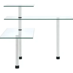 vidaXL Étagère d'angle de cuisine à 3 niveaux Verre trempé