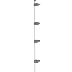 vidaXL Étagère d’angle de douche télescopique à 4 niveaux Argenté