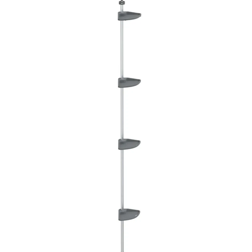 vidaXL Étagère d’angle de douche télescopique à 4 niveaux Argenté