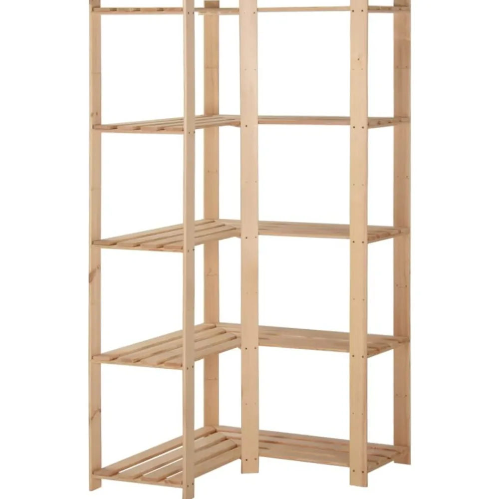 vidaXL Étagère d'angle de rangement 5 niveaux 82,5x82,5x170 cm Pin