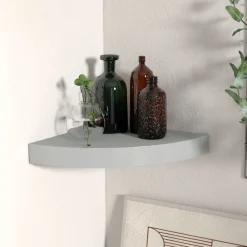 Étagères-vidaXL Étagère d'angle flottante 25x25x3,8 cm MDF Gris