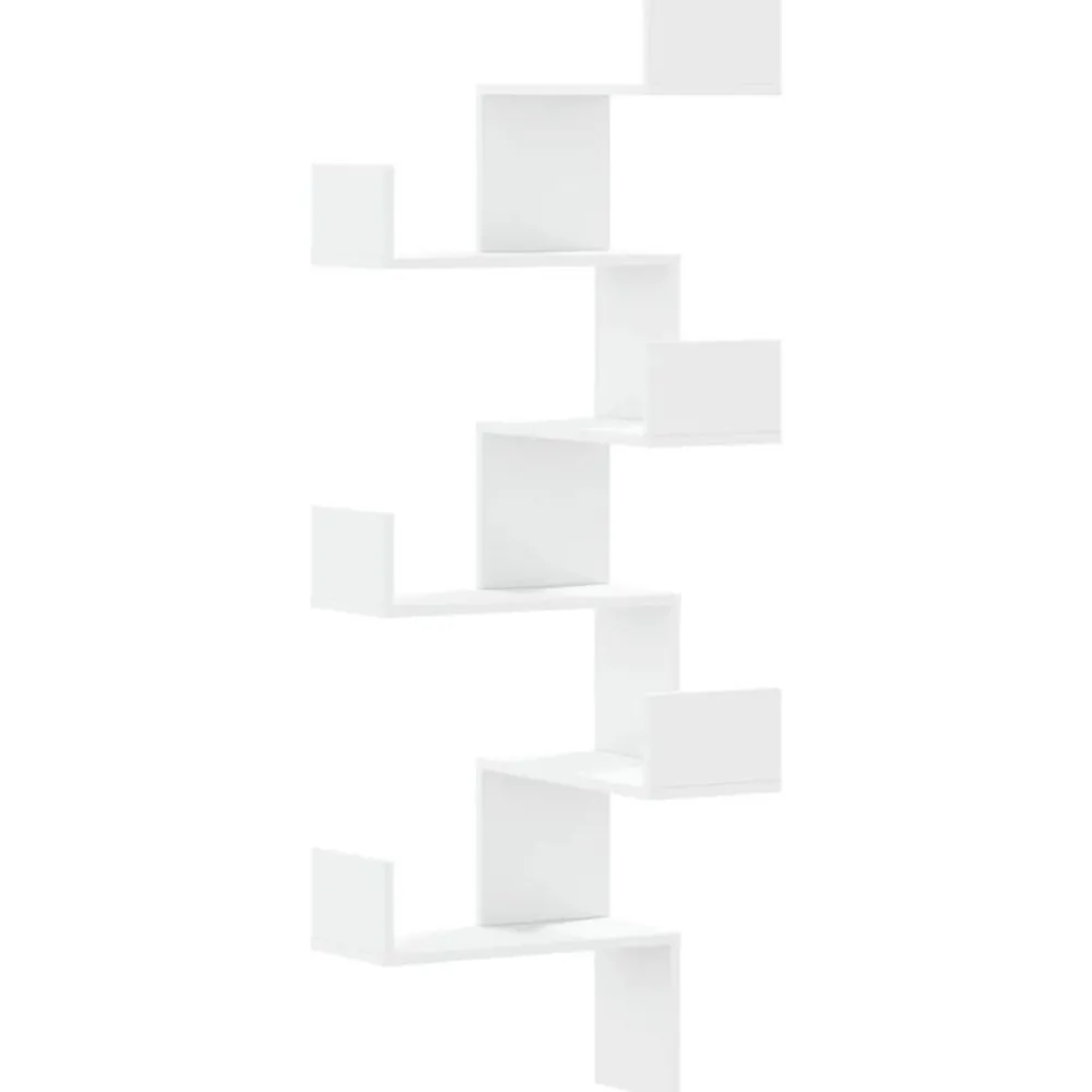 vidaXL Étagère d'angle murale 45x45x147 cm bois d'ingénierie