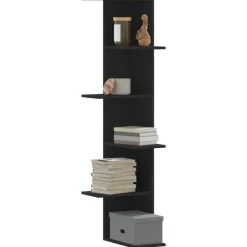 vidaXL Étagère d'angle murale 36,5x36,5x140 cm bois d'ingénierie