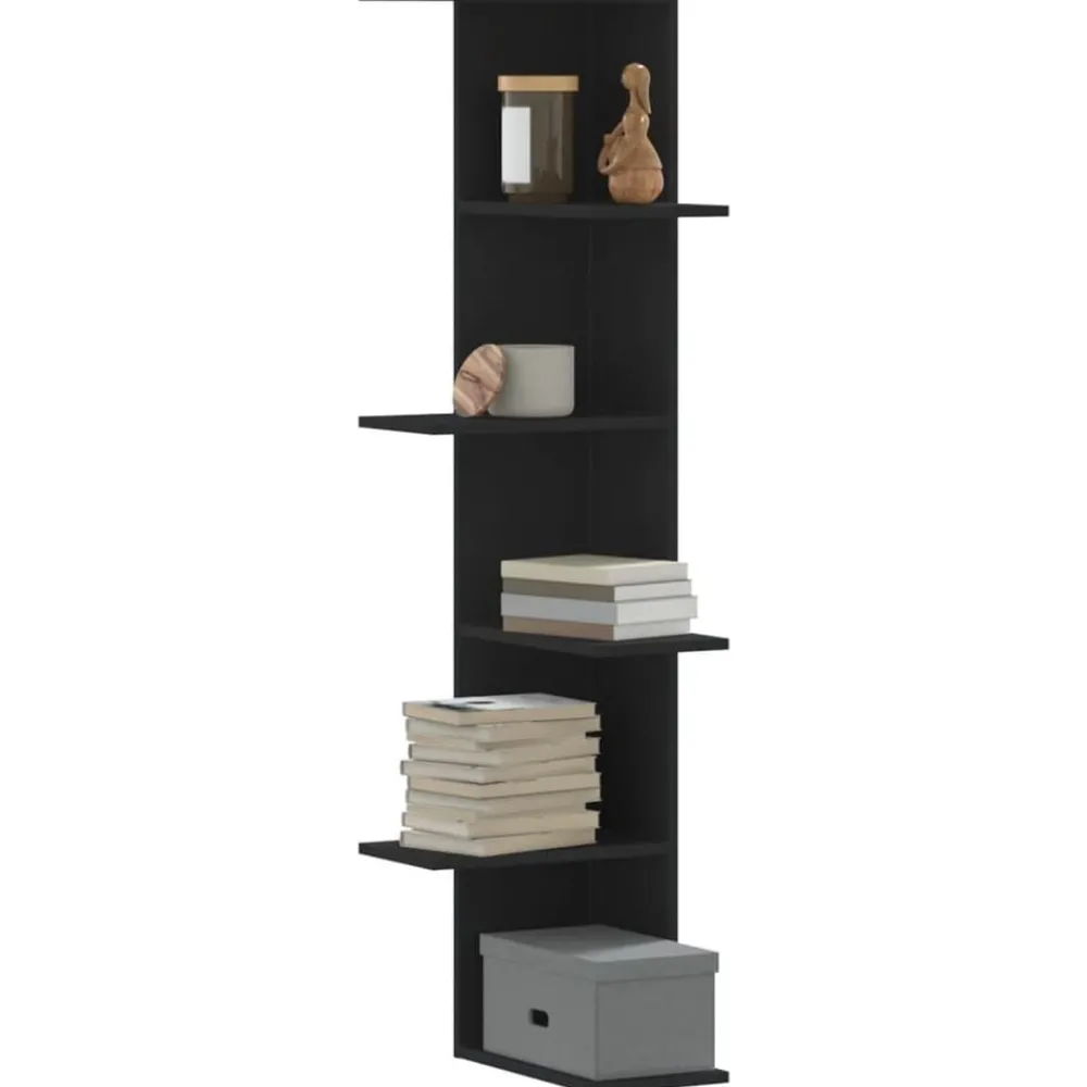 vidaXL Étagère d'angle murale 36,5x36,5x140 cm bois d'ingénierie