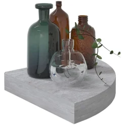 Étagères-vidaXL Étagère d'angle murale 25x25x3,8 cm MDF Gris béton