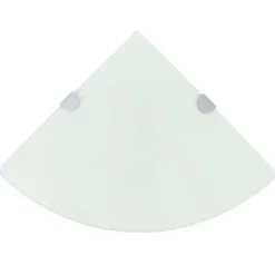 vidaXL Étagère de coin avec supports chromés Verre 25 x 25 cm
