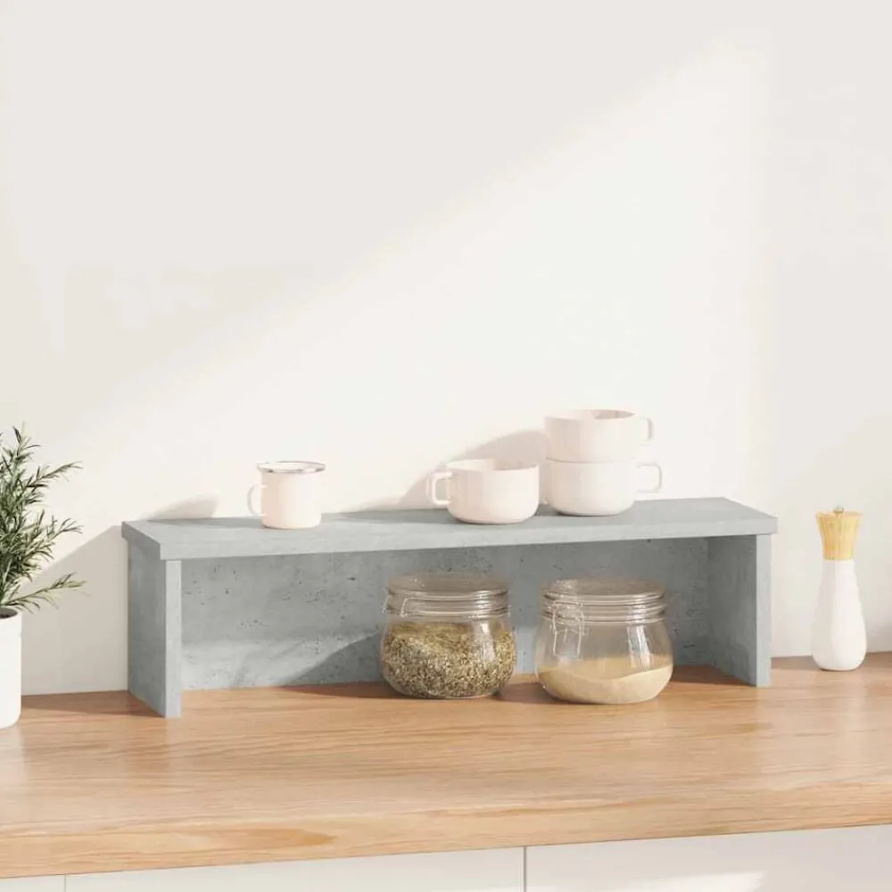 Arts De La Table & Arts Culinaires-vidaXL Étagère de cuisine empilable 50x15x16 cm Gris béton