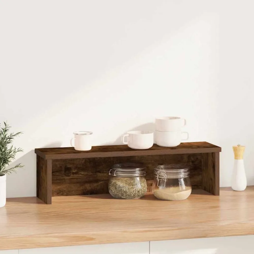 Arts De La Table & Arts Culinaires-vidaXL Étagère de cuisine empilable chêne fumé 50x15x16 cm Chêne fumé