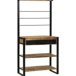 vidaXL Étagère de cuisine Marron et Noir 80 x 40 x 160 cm
