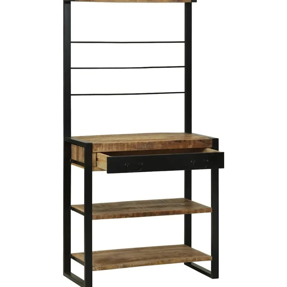 vidaXL Étagère de cuisine Marron et Noir 80 x 40 x 160 cm