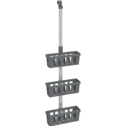 vidaXL Étagère de douche suspendue 30x15x(67-105) cm aluminium