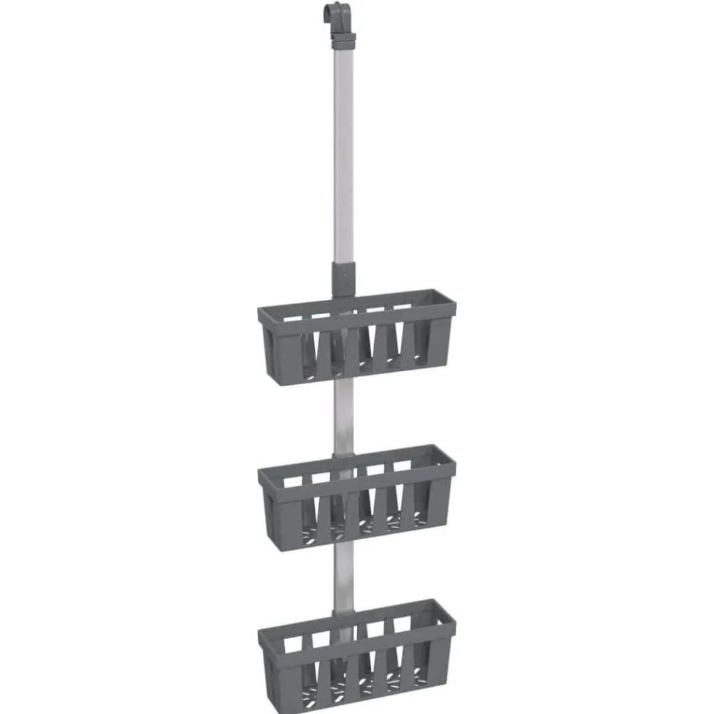 vidaXL Étagère de douche suspendue 30x15x(67-105) cm aluminium