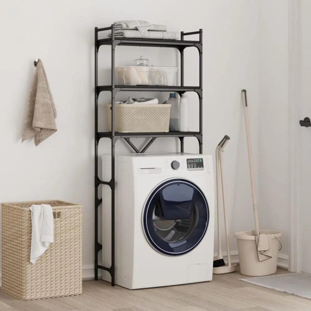 vidaXL Étagère de lave-linge 67x25x163 cm bois d'ingénierie