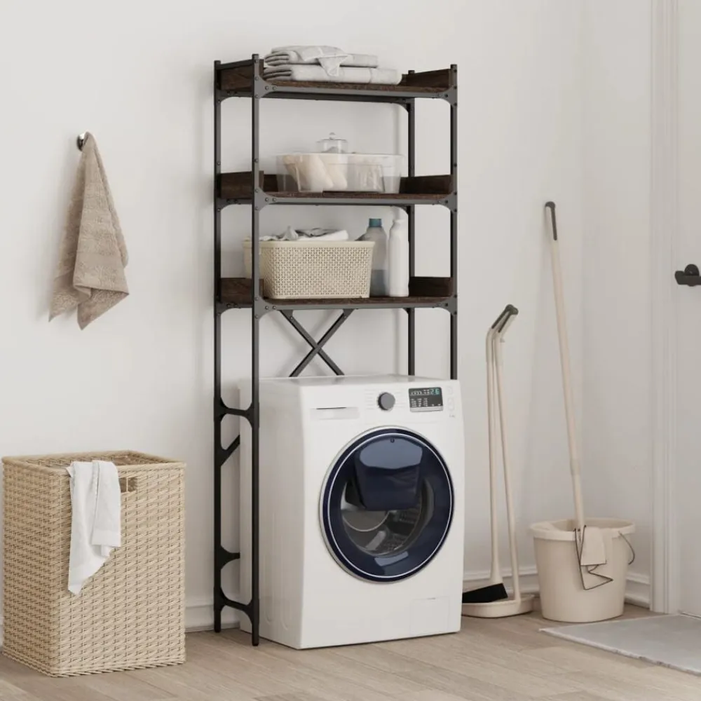 Accessoires Pour Appareils Électroménagers-vidaXL Étagère de lave-linge chêne marron 67x25x163 cm bois ingénierie Chêne marron
