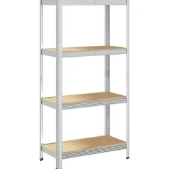 vidaXL Étagère de rangement 4 niveaux Acier et bois ingénierie