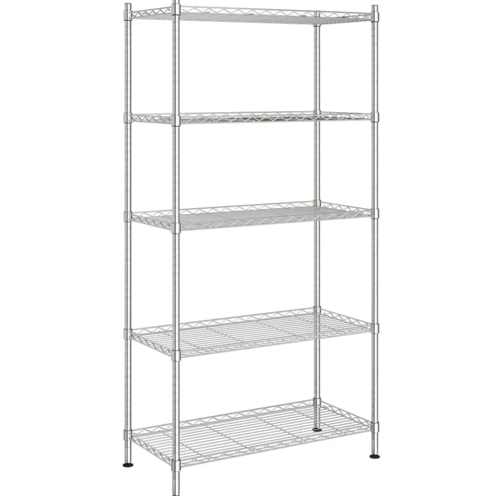 Stockage Industriel-vidaXL Étagère de rangement 5 niveaux 90x35x180 cm 250 kg Chrome