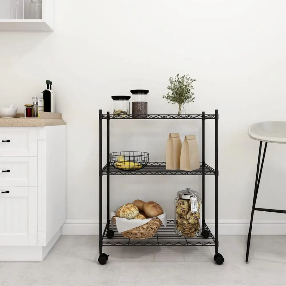 vidaXL Étagère de rangement 3 niveaux et roues 60x35x81 cm 150 kg