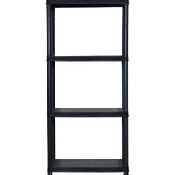 Stockage Industriel-vidaXL Étagère de rangement à 4 niveaux Noir 61x30,5x130 cm Plastique