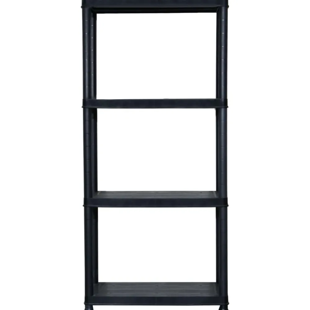 Stockage Industriel-vidaXL Étagère de rangement à 4 niveaux Noir 61x30,5x130 cm Plastique