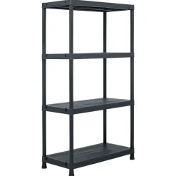 Stockage Industriel-vidaXL Étagère de rangement Noir 100 kg 60x30x138 cm Plastique