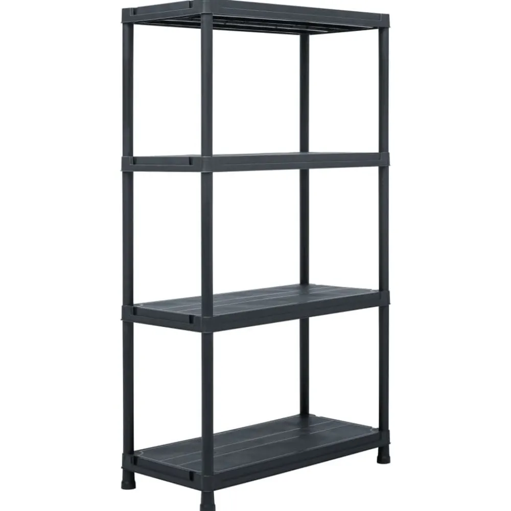 Stockage Industriel-vidaXL Étagère de rangement Noir 100 kg 60x30x138 cm Plastique
