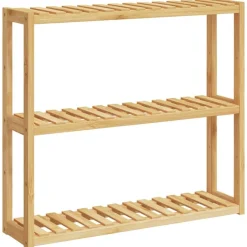 vidaXL Étagère de salle de bain à 3 niveaux murale 60x15x54 cm bambou