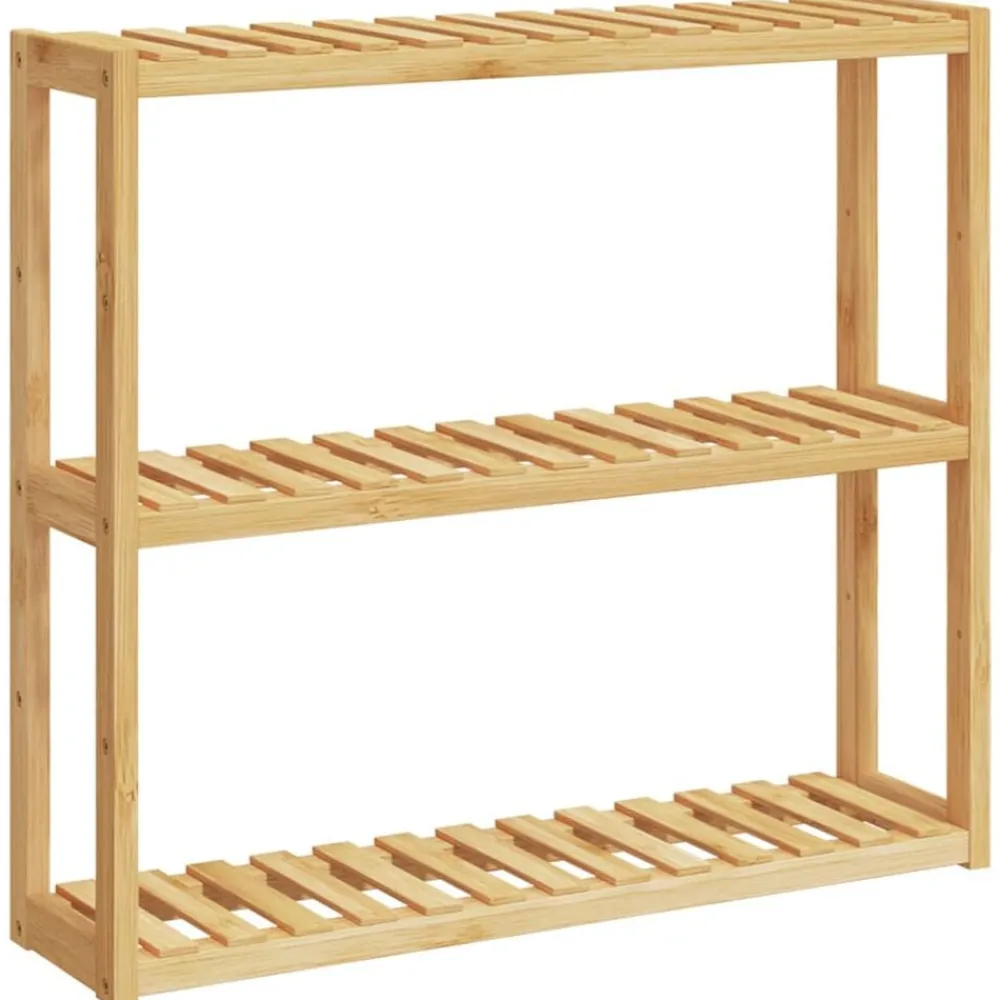 vidaXL Étagère de salle de bain à 3 niveaux murale 60x15x54 cm bambou